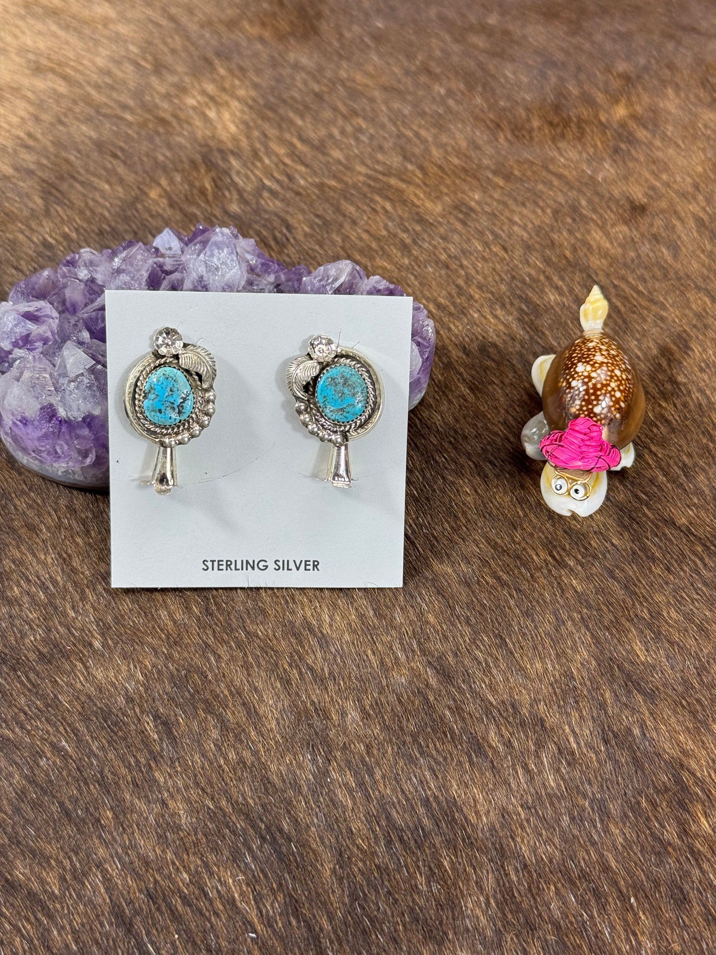 Sleeping Beauty Turquoise Cone Earring