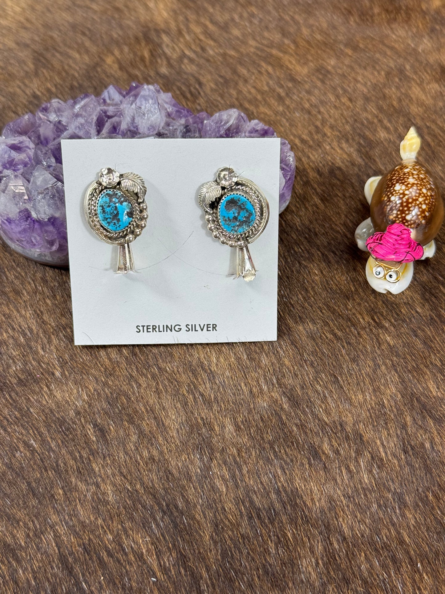 Sleeping Beauty Turquoise Cone Earring