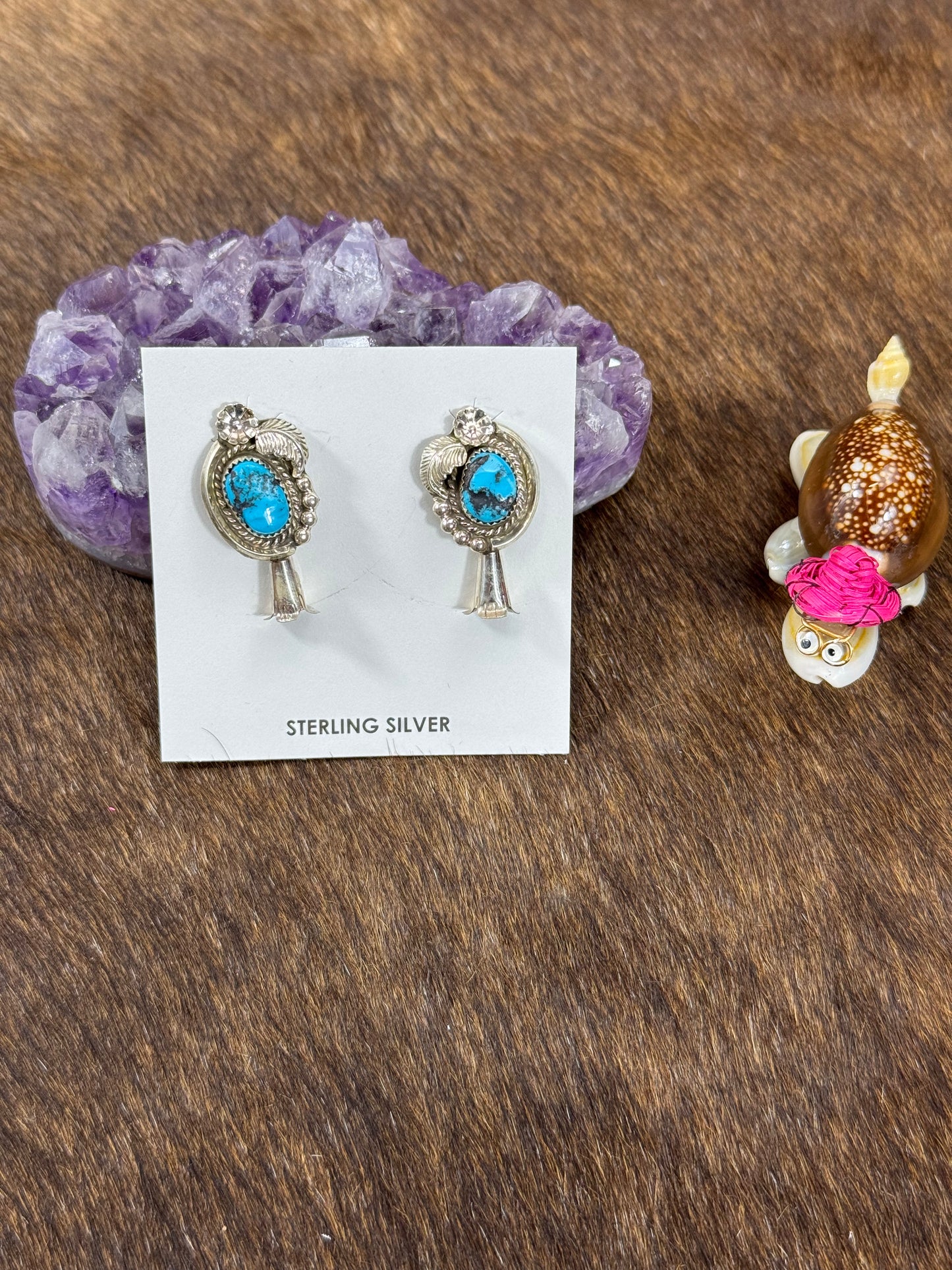 Sleeping Beauty Turquoise Cone Earring
