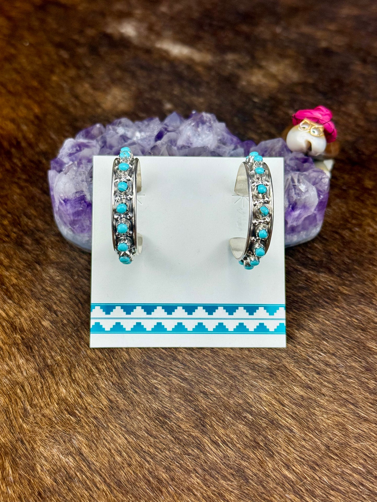 Kingman Turquoise Hoop Earring