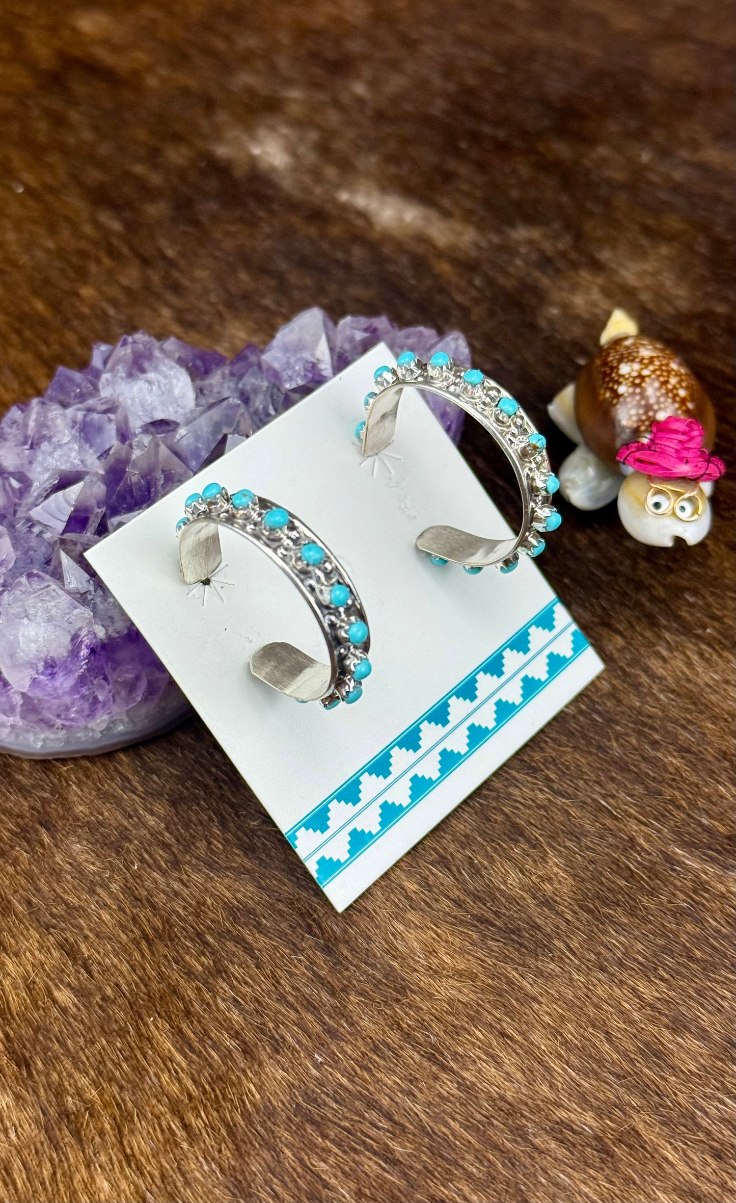 Kingman Turquoise Hoop Earring