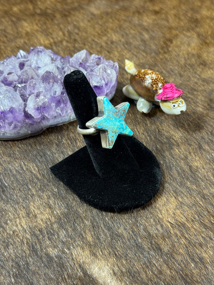 Kingman Turquoise Star Ring