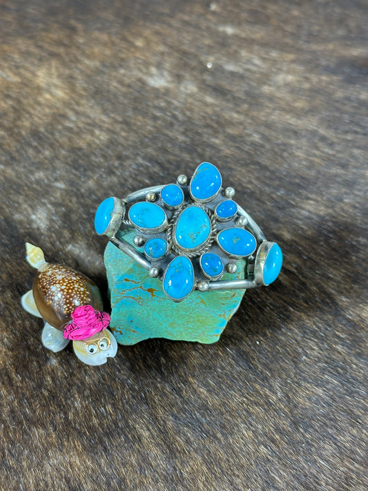Kingman Turquoise Cluster Bracelet