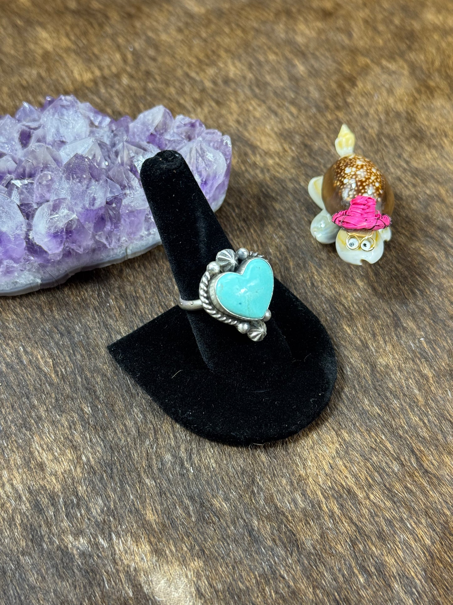 Kingman Turquoise Small Heart Ring