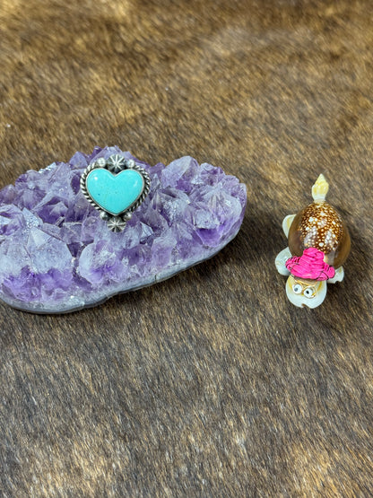 Kingman Turquoise Small Heart Ring