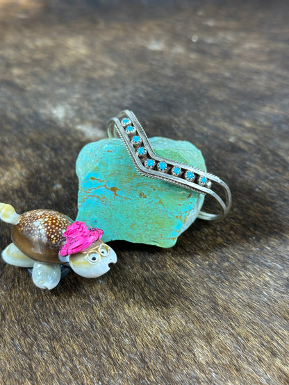 Kingman Turquoise Triangle Cuff