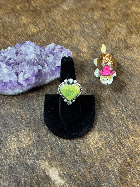 Kingman Turquoise Small Heart Ring