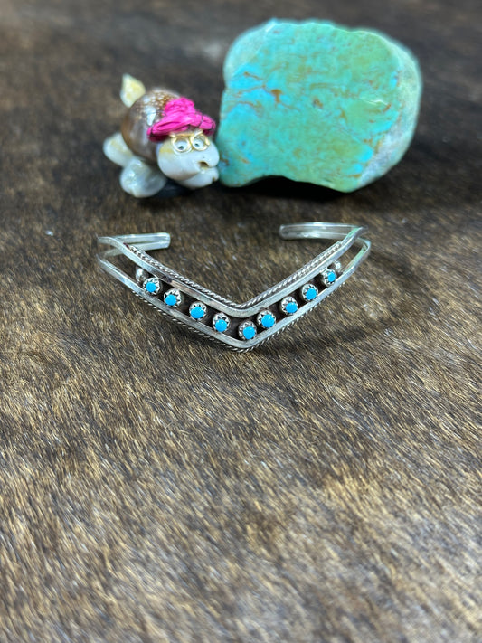 Kingman Turquoise Triangle Cuff