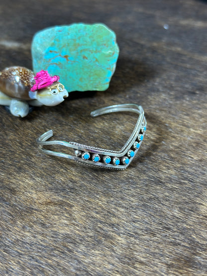Kingman Turquoise Triangle Cuff