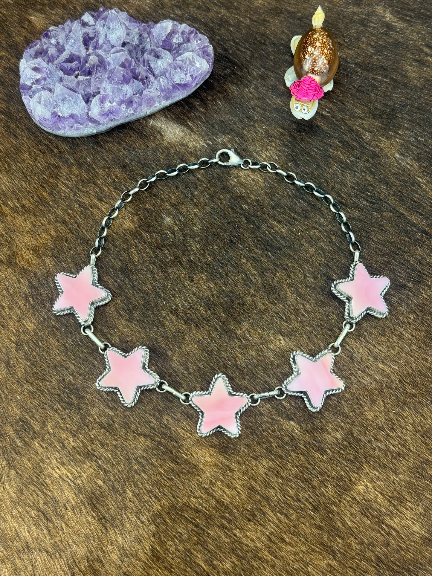 Pink Conch Star Choker Necklace