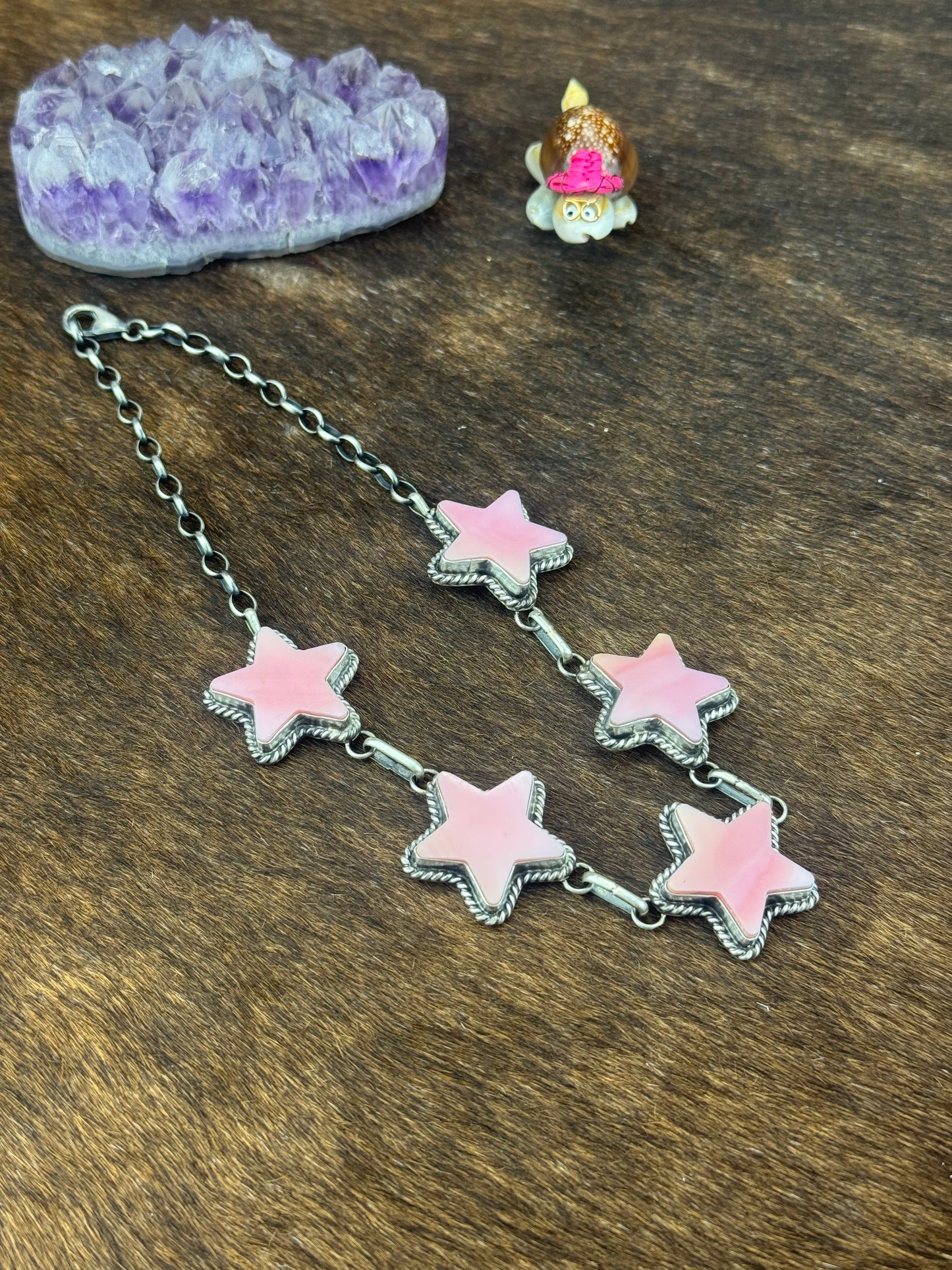 Pink Conch Star Choker Necklace