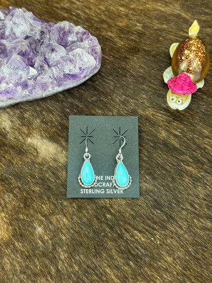 Kingman Turquoise Teardrop Dangle Earring
