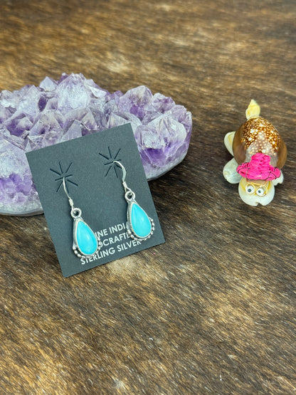 Kingman Turquoise Teardrop Dangle Earring