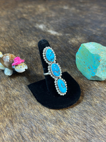 Sleeping beauty 3 stone ring