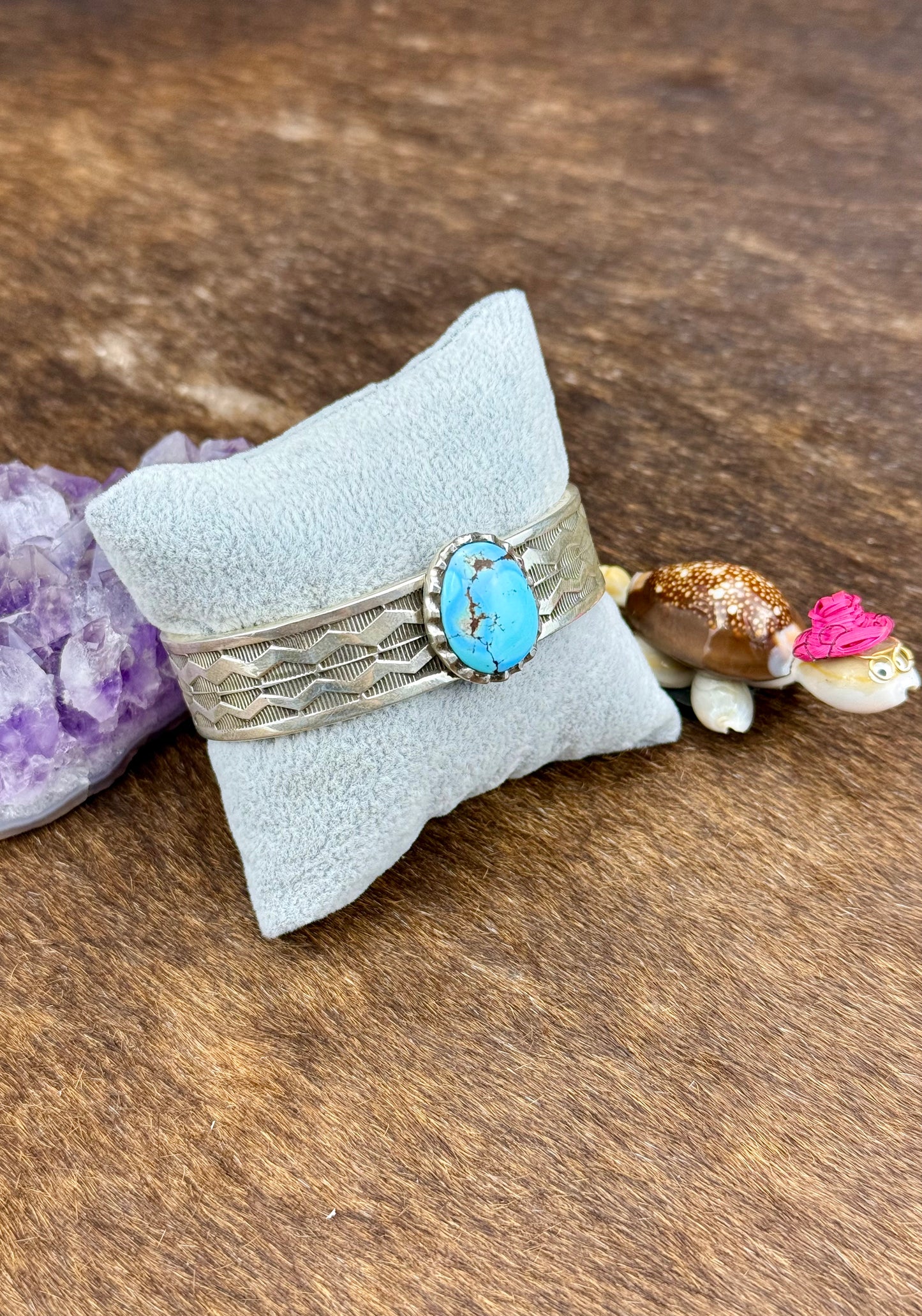 Golden Hills Sterling Silver Single Stone Oval Cuff