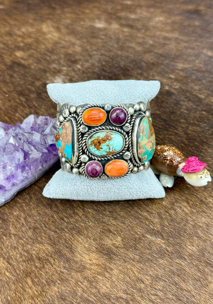 Multicolor Sterling Silver Cuff