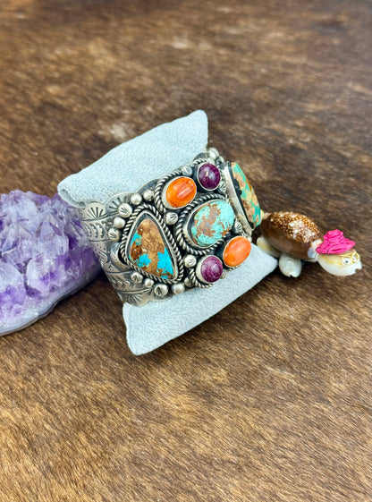 Multicolor Sterling Silver Cuff