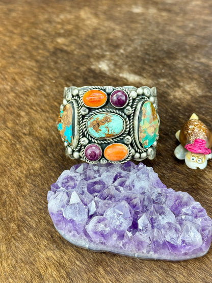 Multicolor Sterling Silver Cuff