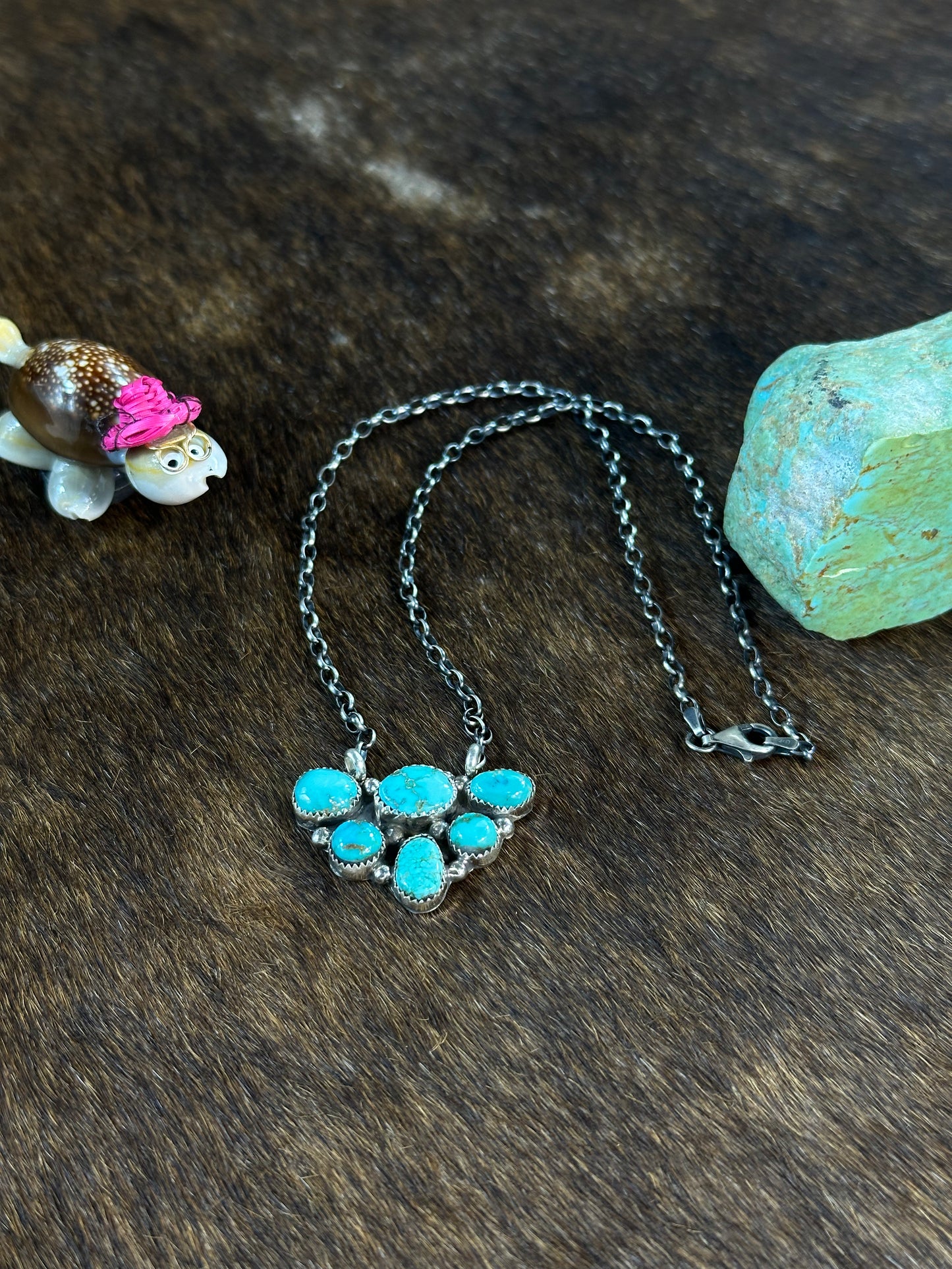 Turquoise Half Cluster Necklace