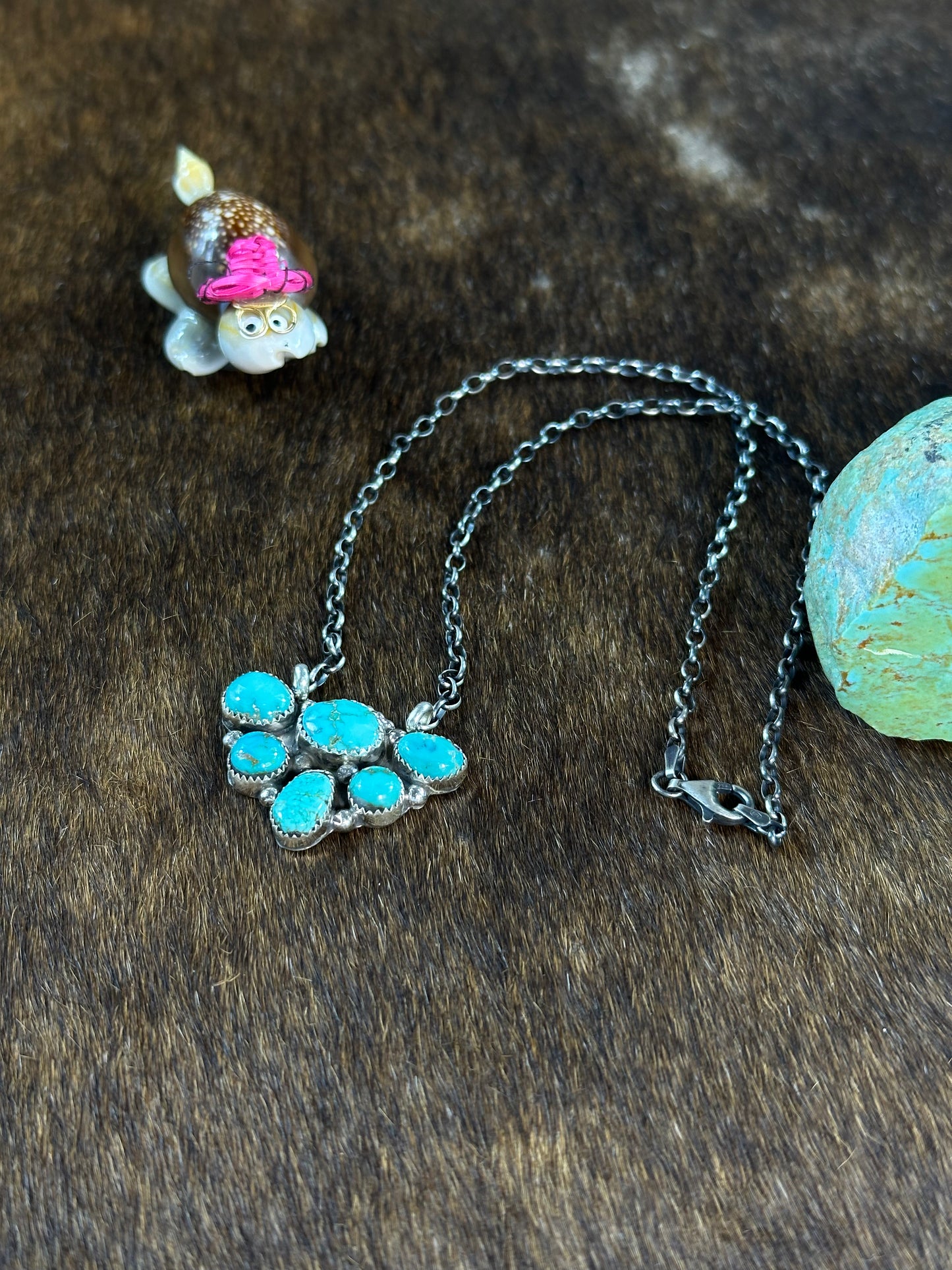 Turquoise Half Cluster Necklace