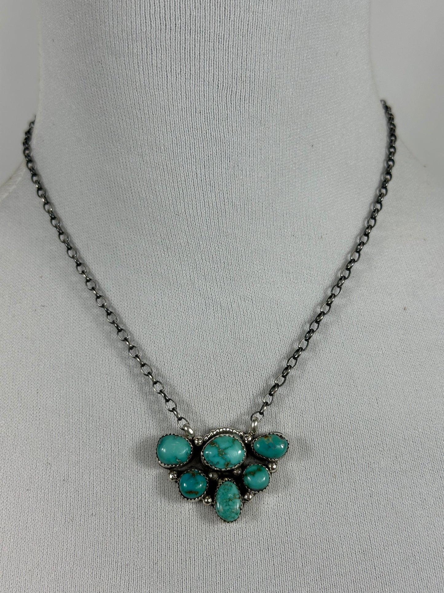 Turquoise Half Cluster Necklace