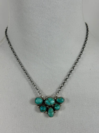 Turquoise Half Cluster Necklace