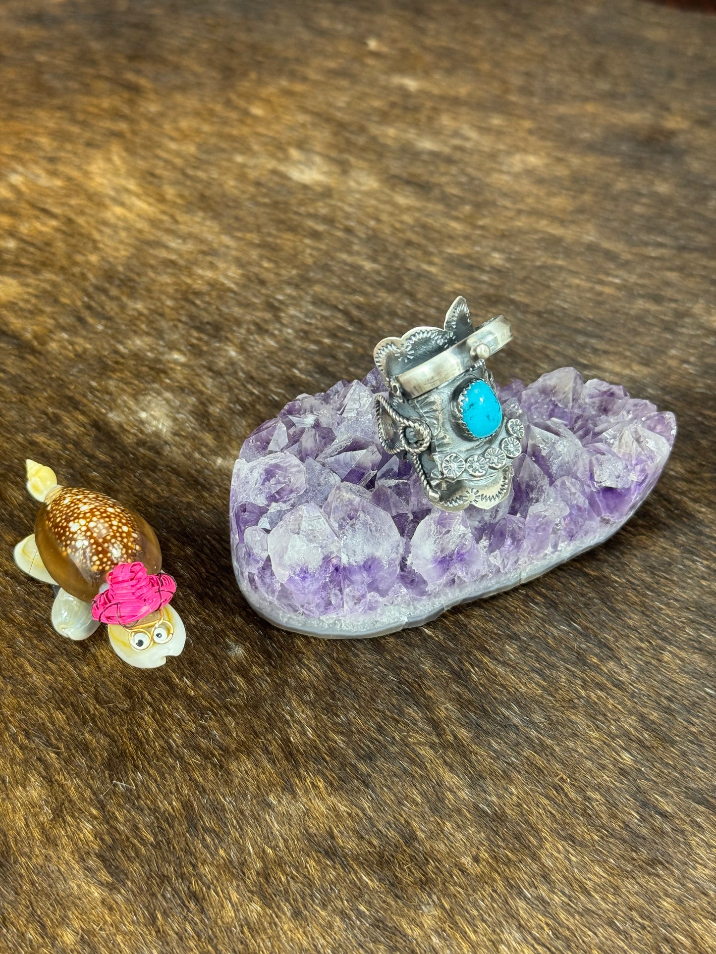 Kingman Turquoise Saddle Sterling Ring