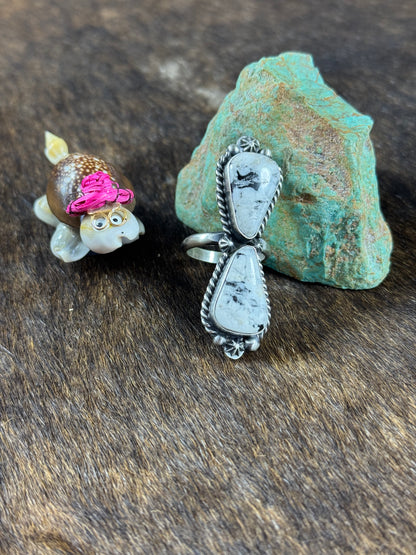 White Buffalo Two Stone Ring