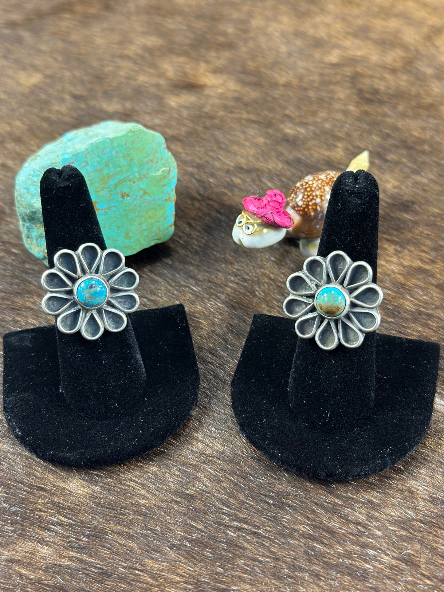 Sterling & Turquoise flower Ring