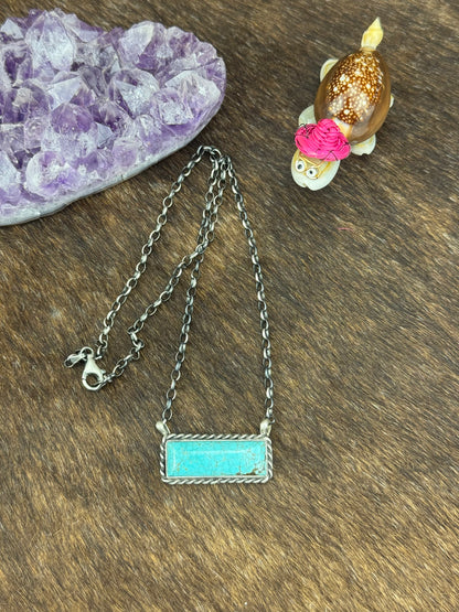 #8 Turquoise Bar Necklace