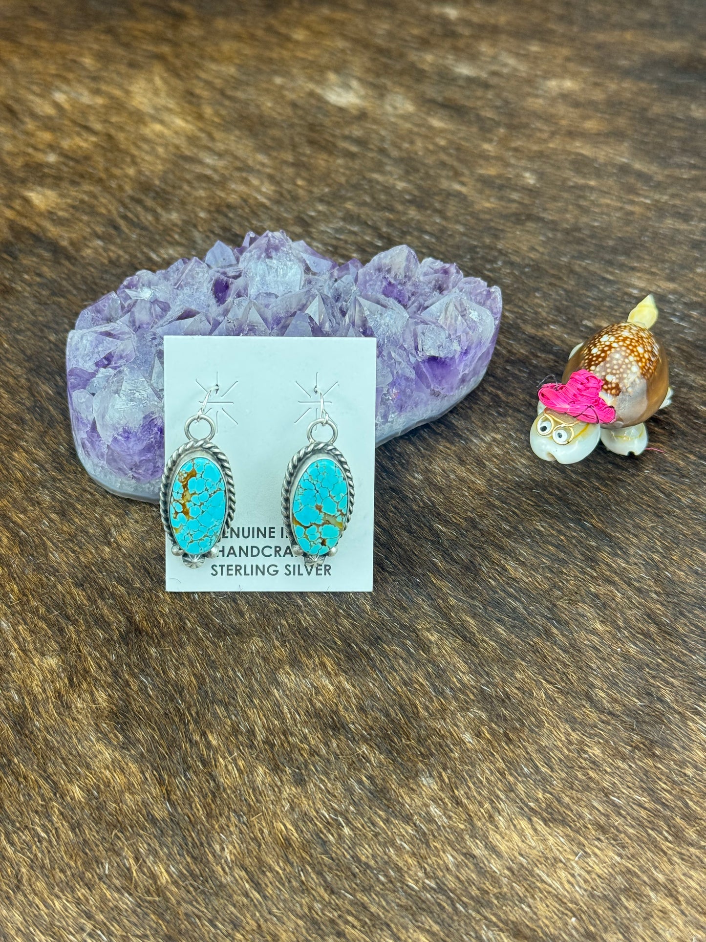 #8 Turquoise Sterling Silver Dangle Earrings