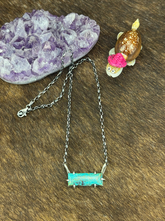 Kingman Turquoise WaterProof Bar Necklace