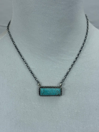 #8 Turquoise Bar Necklace