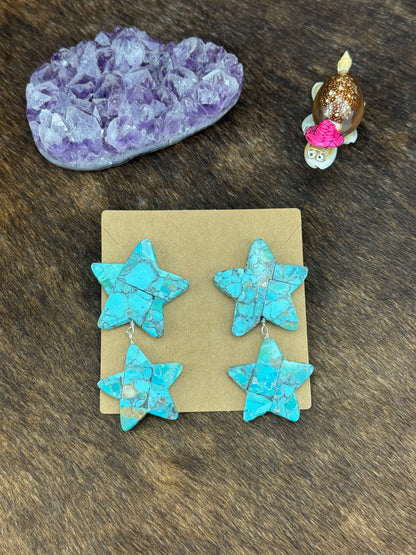 Kingman Turquoise Star Earring