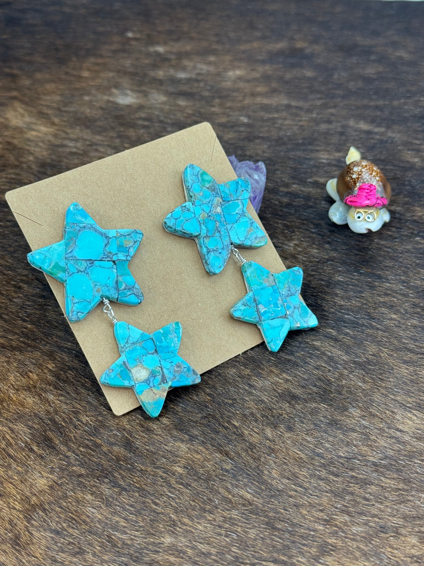 Kingman Turquoise Star Earring