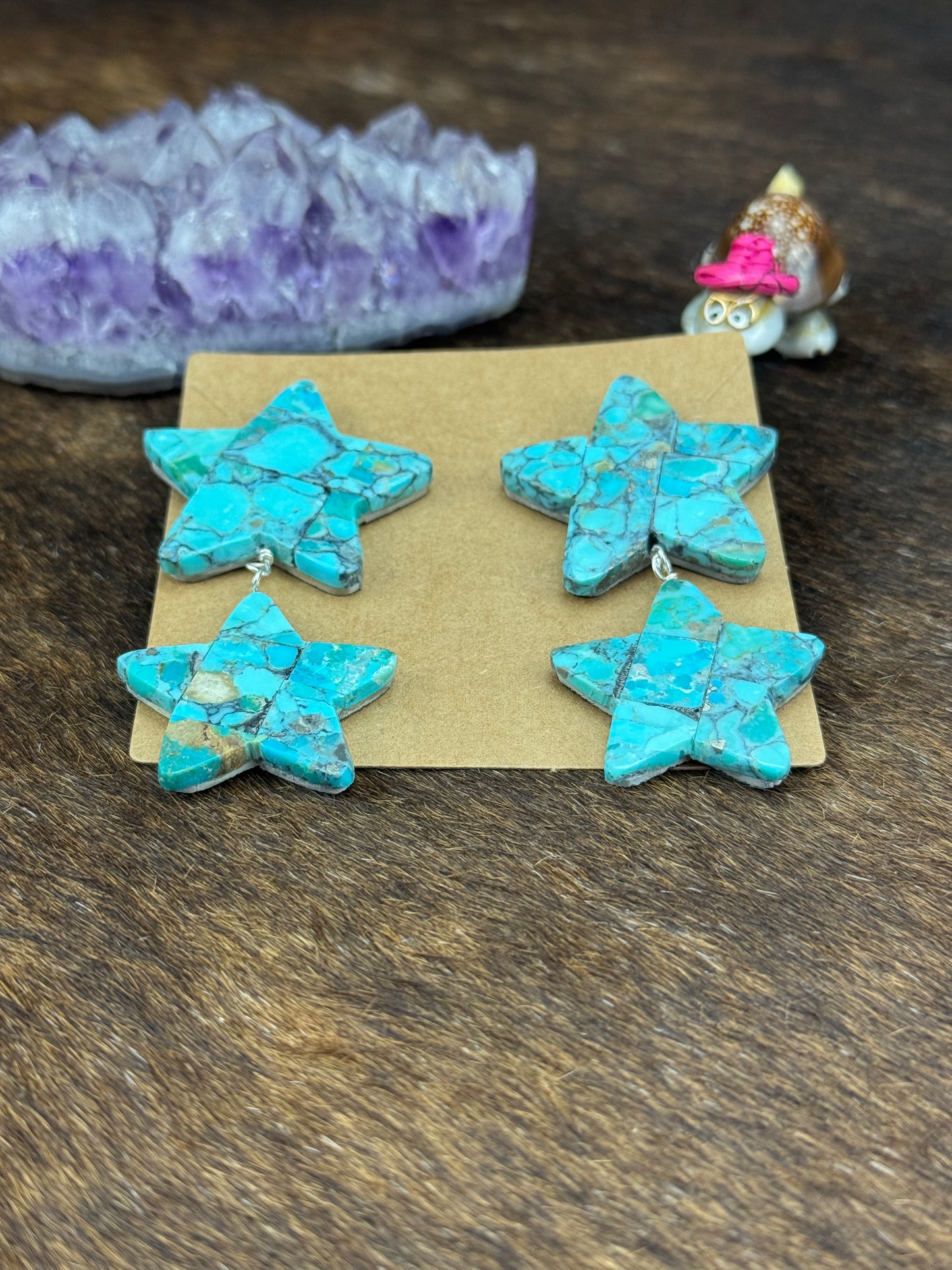 Kingman Turquoise Star Earring