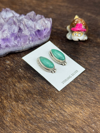 Kingman Turquoise Tear drop Earring