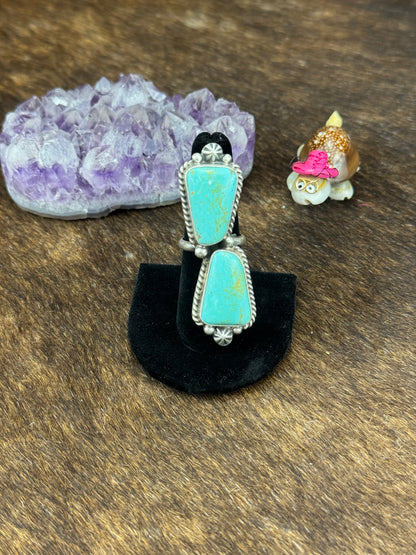 2 Stone Kingman Turquoise Ring