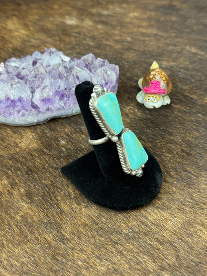 2 Stone Kingman Turquoise Ring