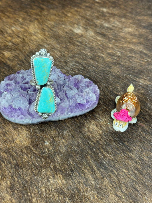 2 Stone Kingman Turquoise Ring
