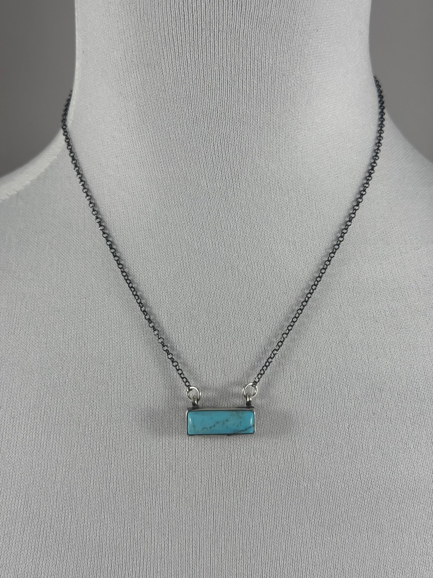 Kingman Turquoise Small Bar Necklace