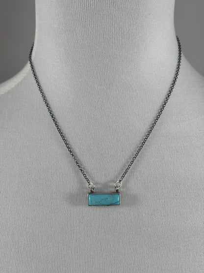Kingman Turquoise Small Bar Necklace