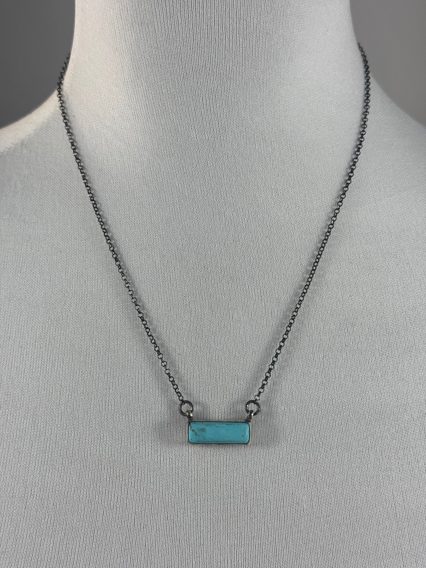 Kingman Turquoise Small Bar Necklace