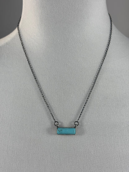Kingman Turquoise Small Bar Necklace
