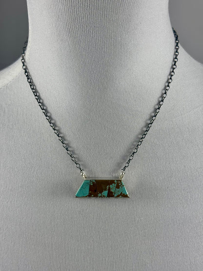 Kingman Turquoise Trapezoid Bar Necklace