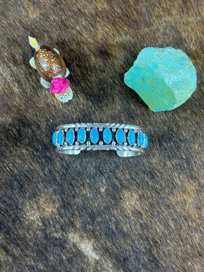Sterling Silver Kingman Ten Stone Cuff