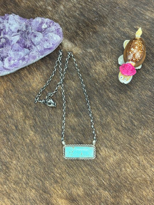 Kingman Turquoise Bar Necklace
