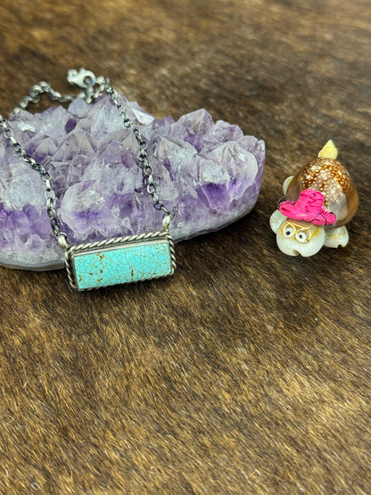 Kingman Turquoise Bar Necklace