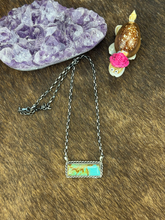 Kingman Turquoise Bar Necklace