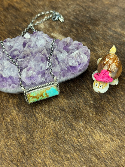 Kingman Turquoise Bar Necklace